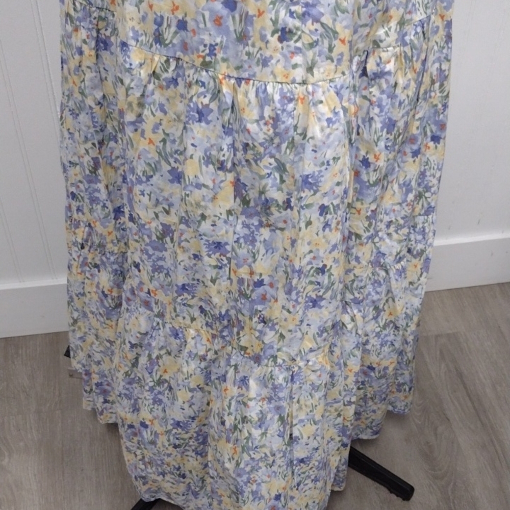 NEW Lulu's Blue and White Ruffled Tiered Maxi Dress - Picture 6 of 16